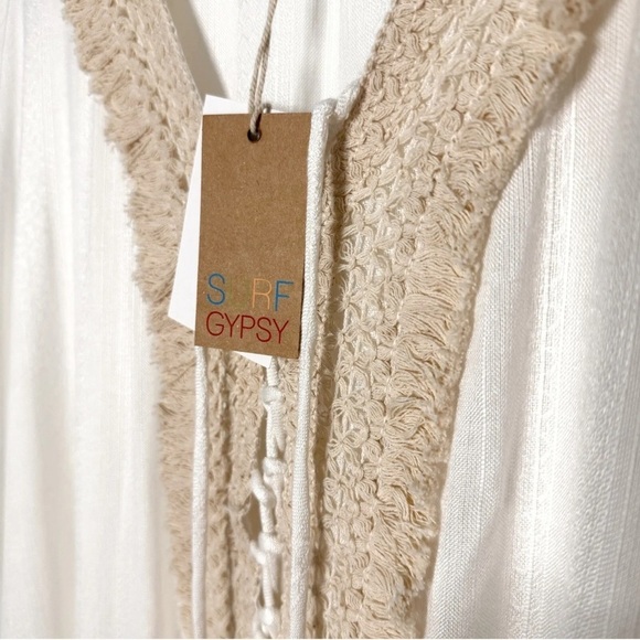 Anthropologie Surf Gypsy bohemian boho crochet swimsuit cover up tunic size M - Picture 4 of 12